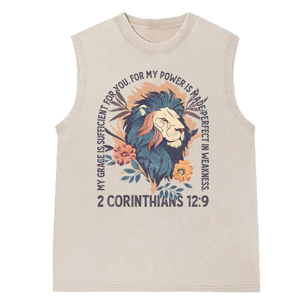 My Grace Is Sufficient For You Christian Washed Sleeveless Tee