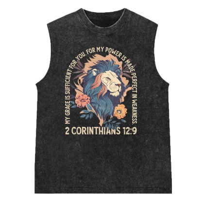 My Grace Is Sufficient For You Christian Washed Sleeveless Tee