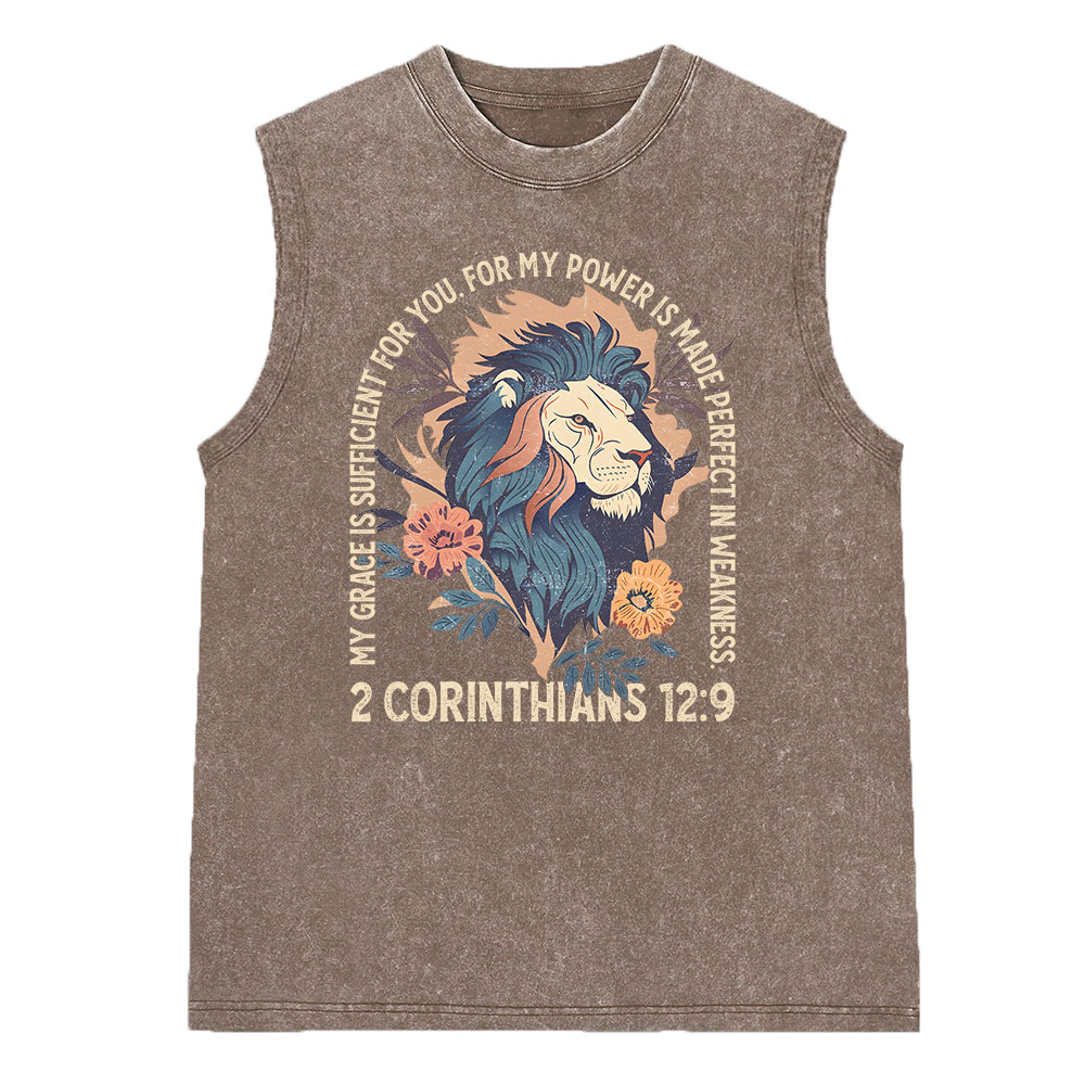 My Grace Is Sufficient For You Christian Washed Sleeveless Tee