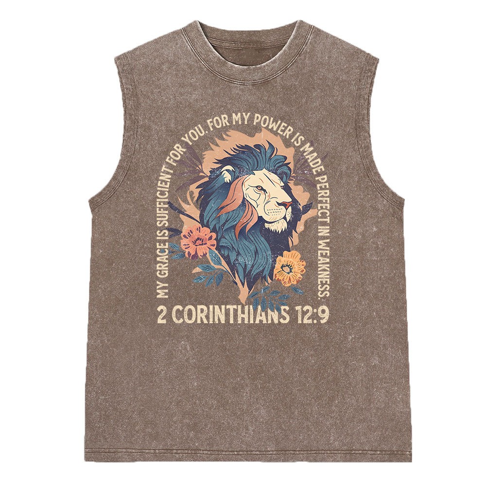 My Grace Is Sufficient For You Christian Washed Sleeveless Tee