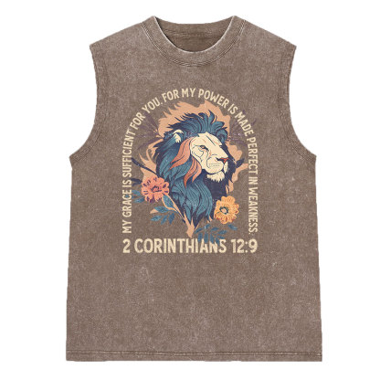 My Grace Is Sufficient For You Christian Washed Sleeveless Tee