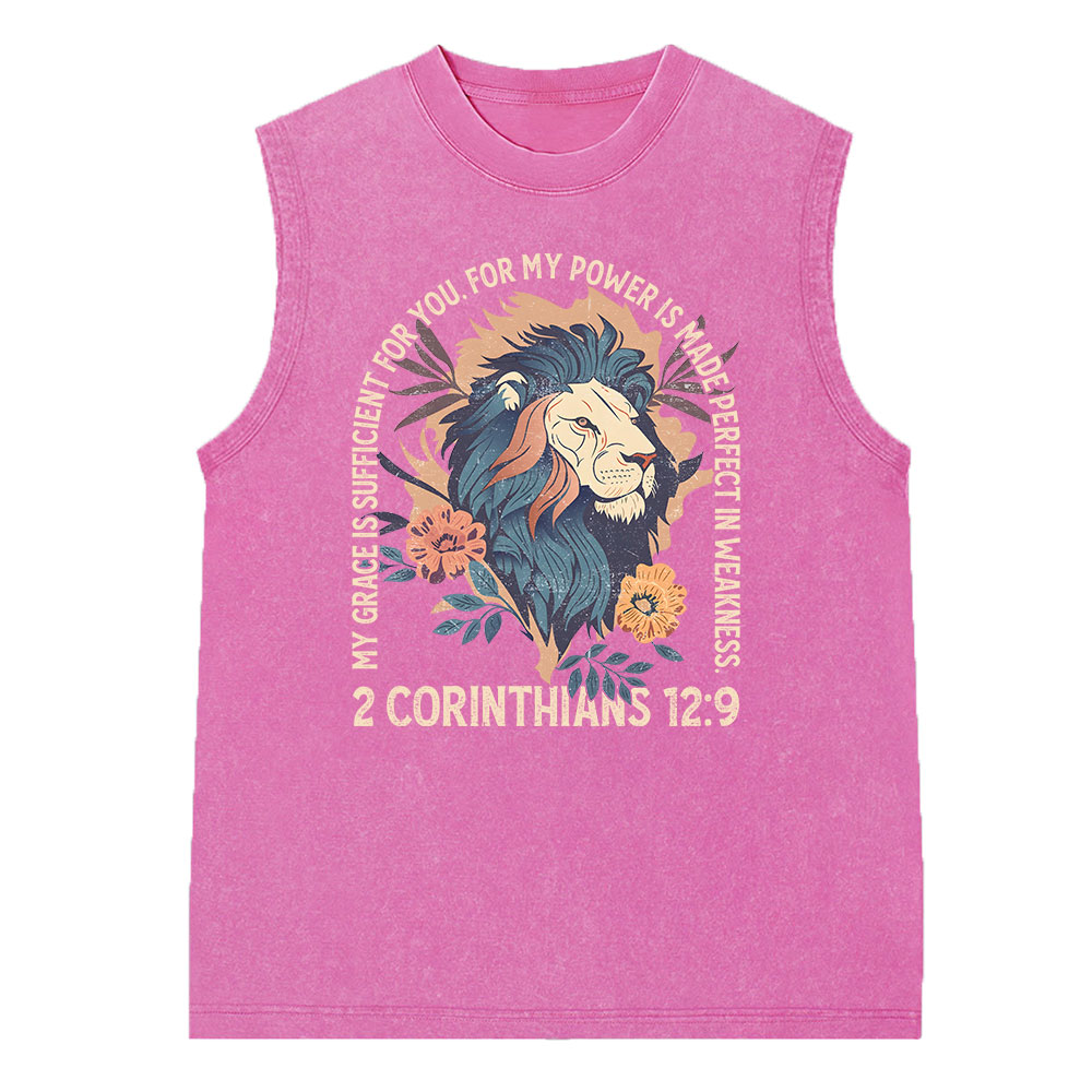 My Grace Is Sufficient For You Christian Washed Sleeveless Tee
