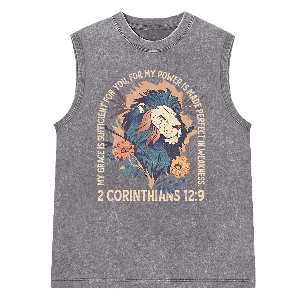 My Grace Is Sufficient For You Christian Washed Sleeveless Tee