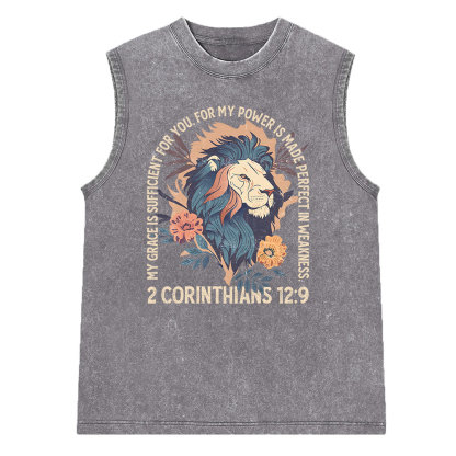 My Grace Is Sufficient For You Christian Washed Sleeveless Tee