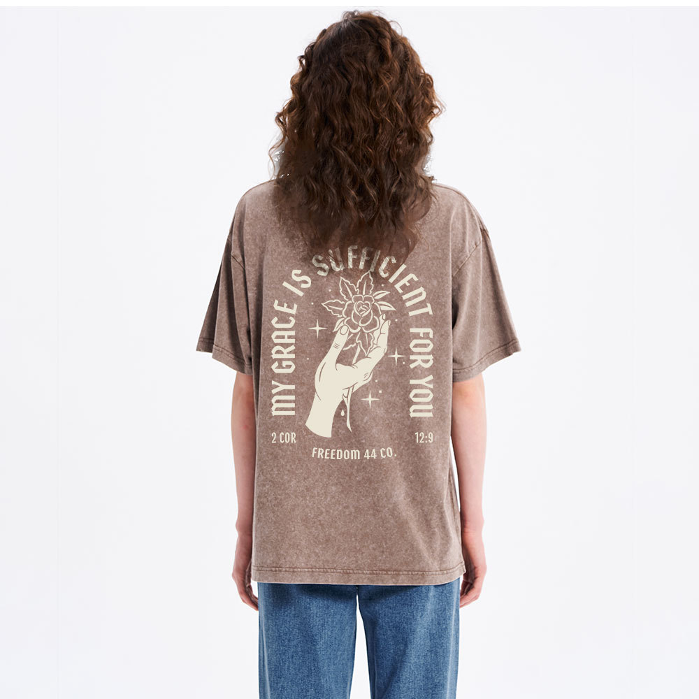 My Grace Is Sufficient For You Christian Washed T-Shirt