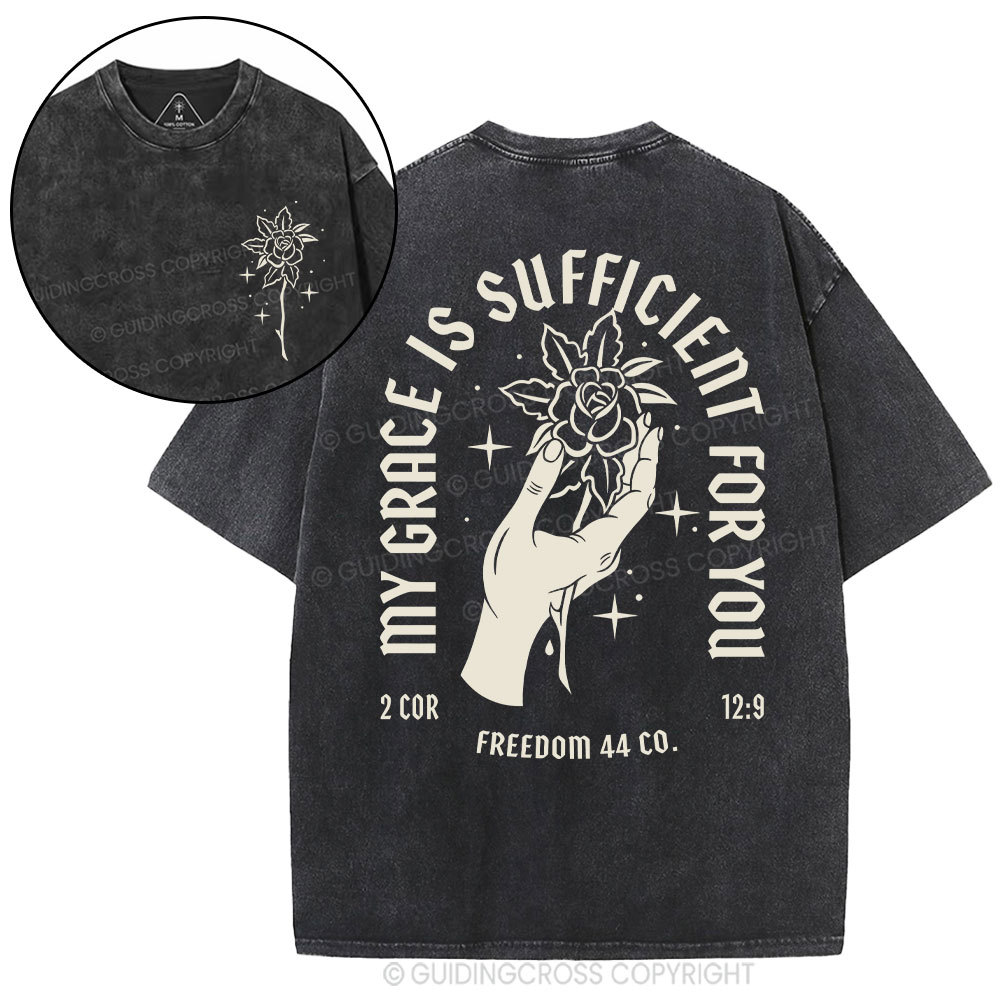 My Grace Is Sufficient For You Christian Washed T-Shirt