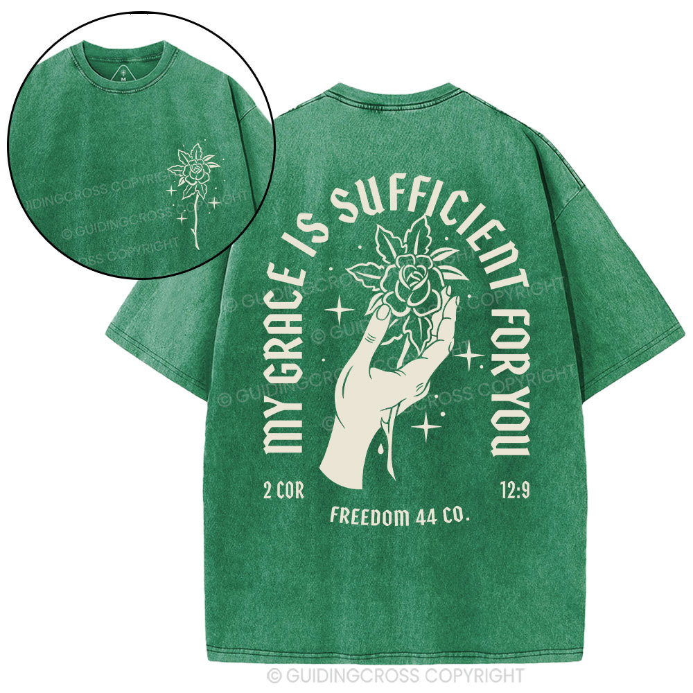 My Grace Is Sufficient For You Christian Washed T-Shirt