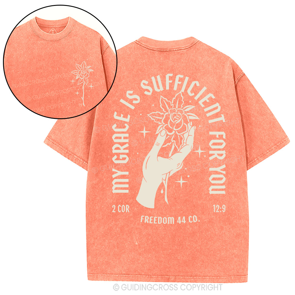 My Grace Is Sufficient For You Christian Washed T-Shirt Sale - GuidingCross