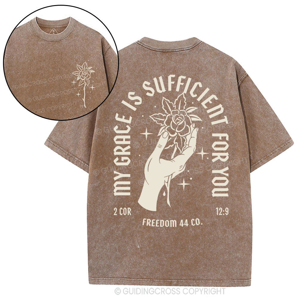 My Grace Is Sufficient For You Christian Washed T-Shirt