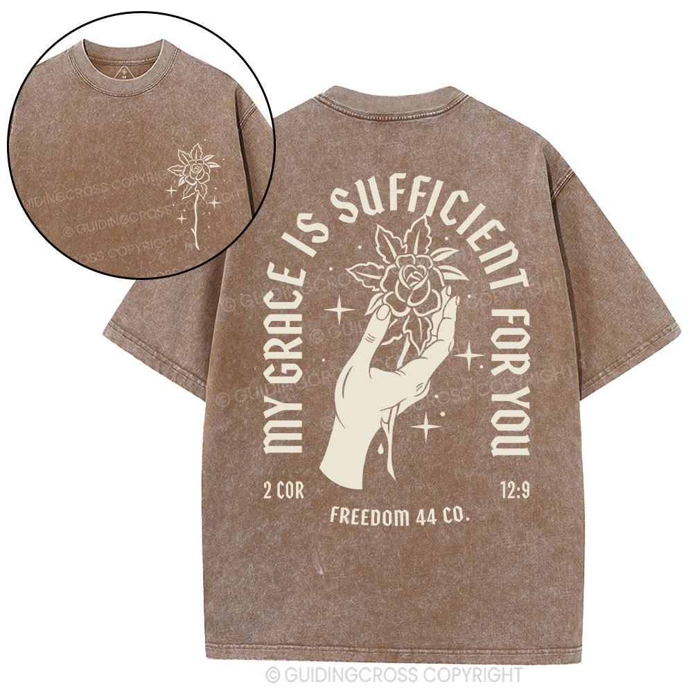 My Grace Is Sufficient For You Christian Washed T-Shirt