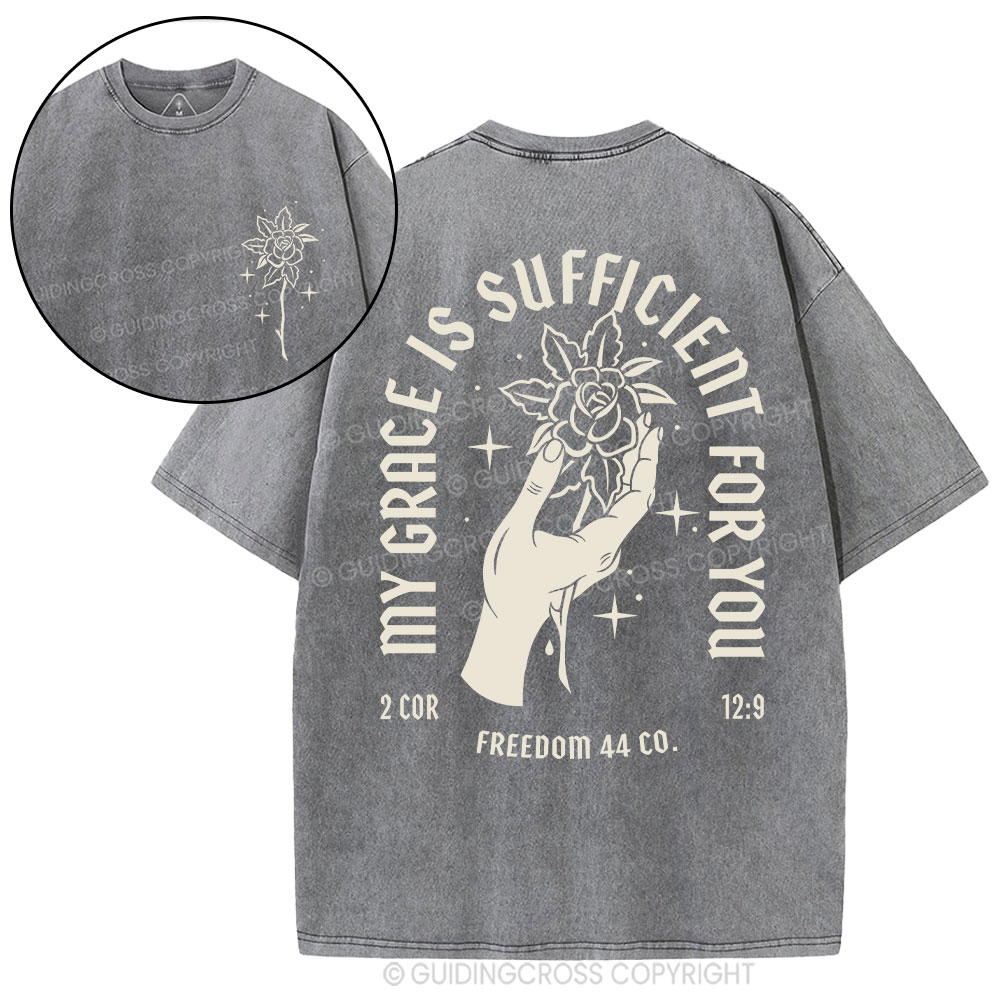 My Grace Is Sufficient For You Christian Washed T-Shirt