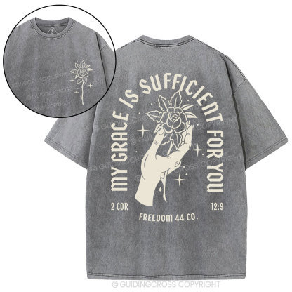 My Grace Is Sufficient For You Christian Washed T-Shirt