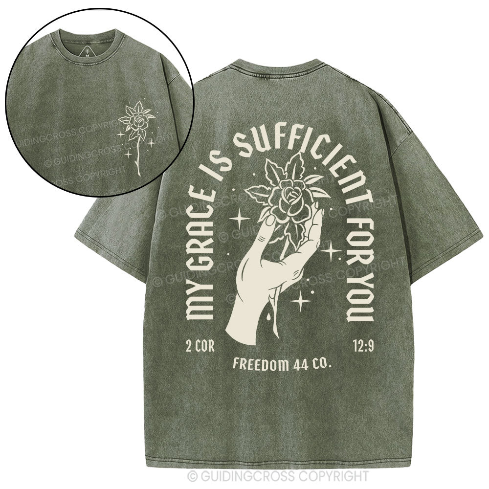 My Grace Is Sufficient For You Christian Washed T-Shirt