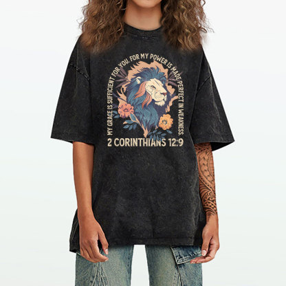My Grace Is Sufficient For You Christian Washed T-Shirt
