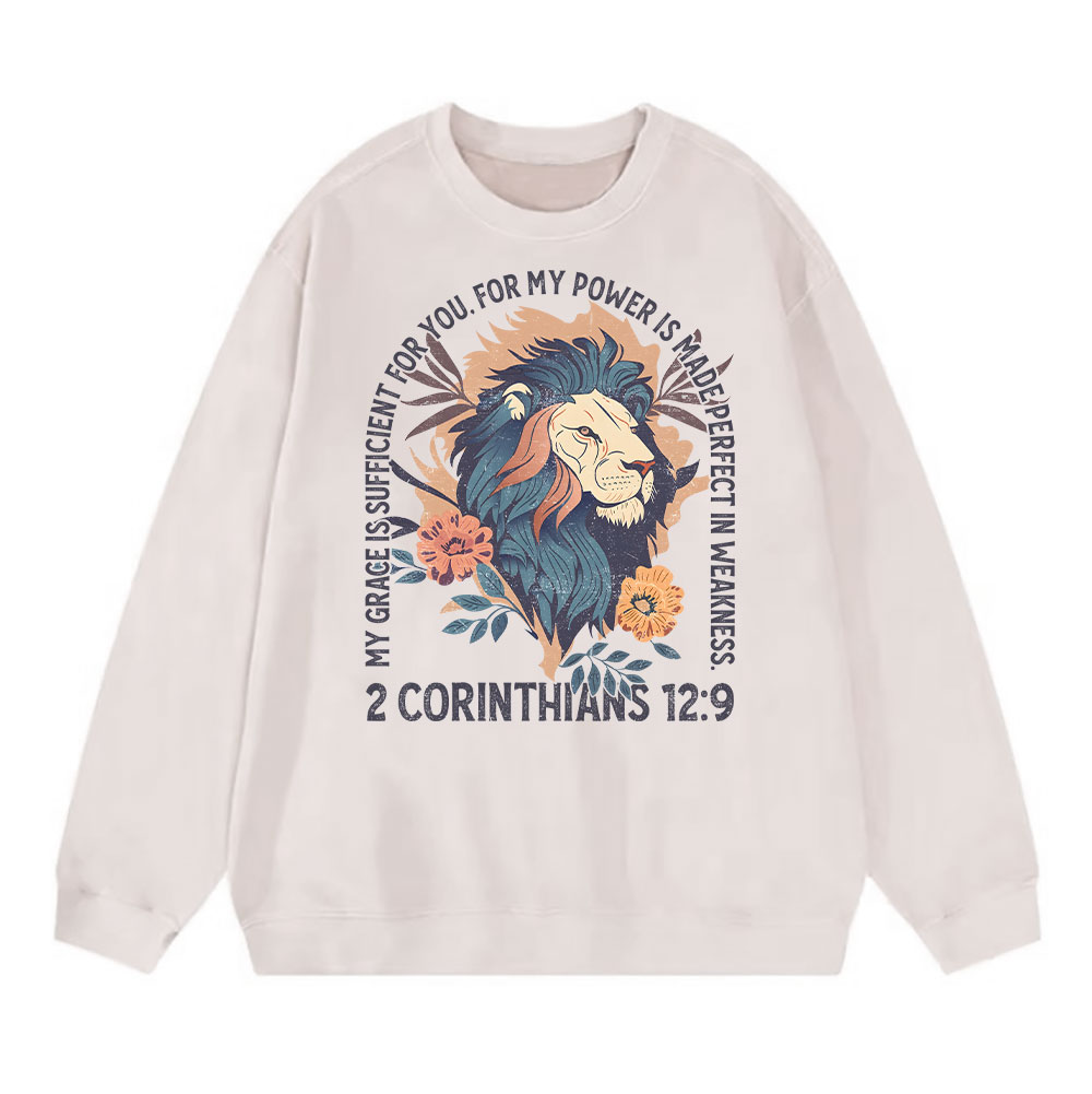 My Grace Is Sufficient For You Lion Christian Sweatshirt