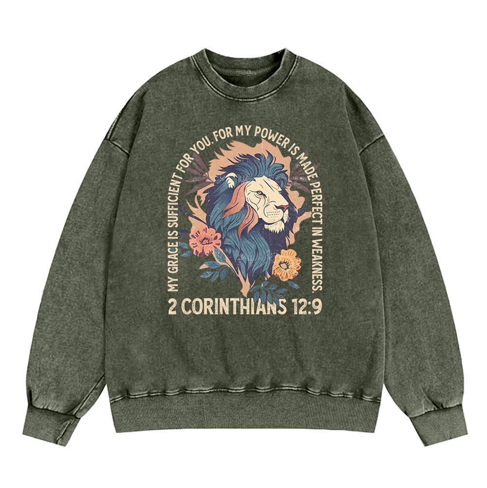 My Grace Is Sufficient For You Lion Christian Sweatshirt