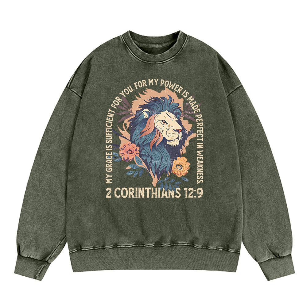 My Grace Is Sufficient For You Lion Christian Sweatshirt
