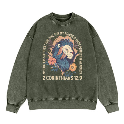My Grace Is Sufficient For You Lion Christian Sweatshirt