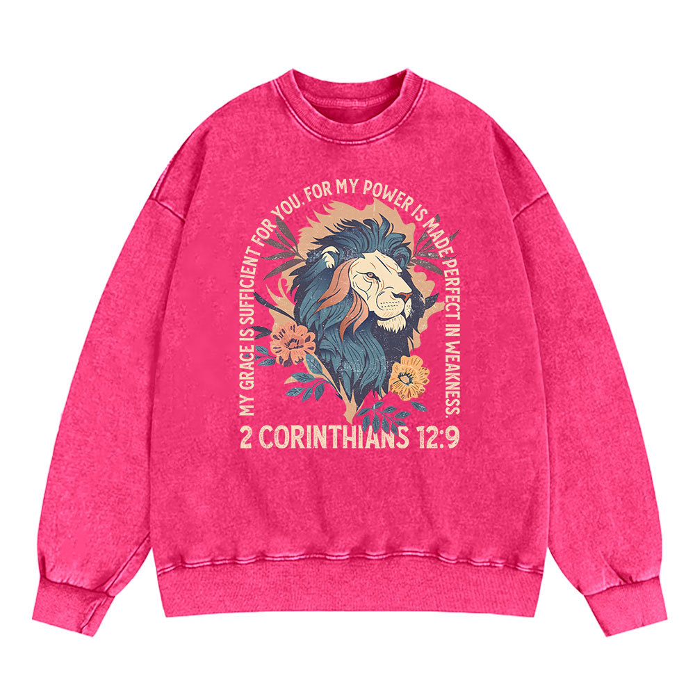 My Grace Is Sufficient For You Lion Christian Sweatshirt