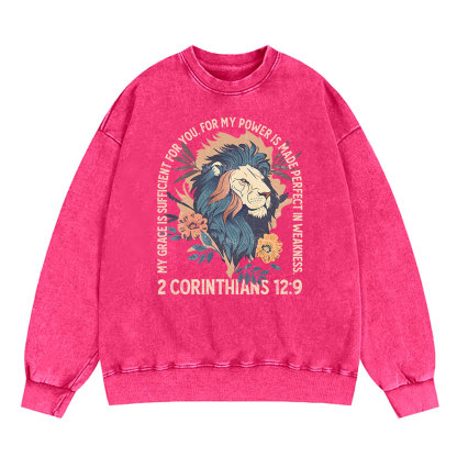 My Grace Is Sufficient For You Lion Christian Sweatshirt
