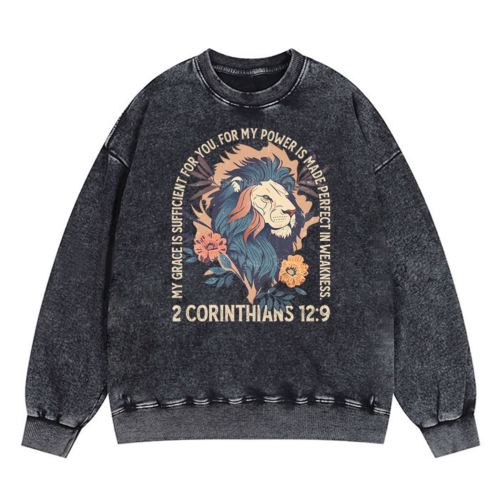 My Grace Is Sufficient For You Lion Christian Sweatshirt