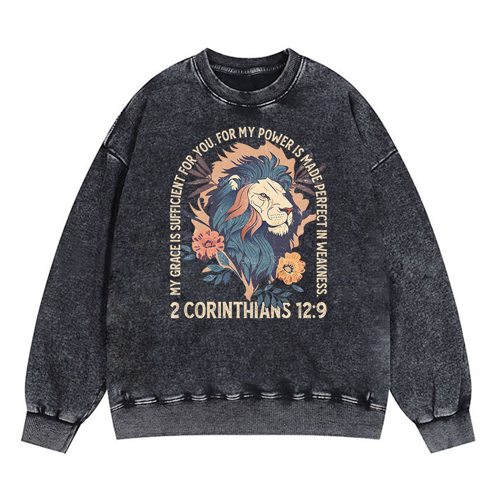 My Grace Is Sufficient For You Lion Christian Sweatshirt