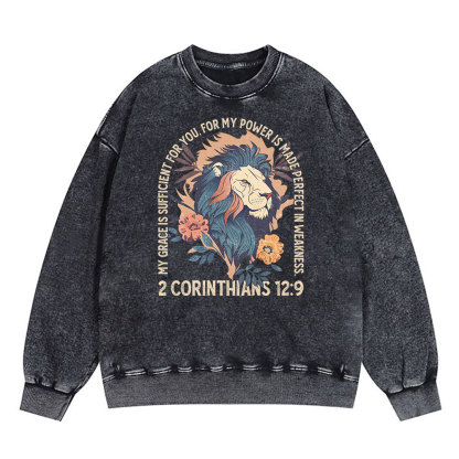 My Grace Is Sufficient For You Lion Christian Sweatshirt