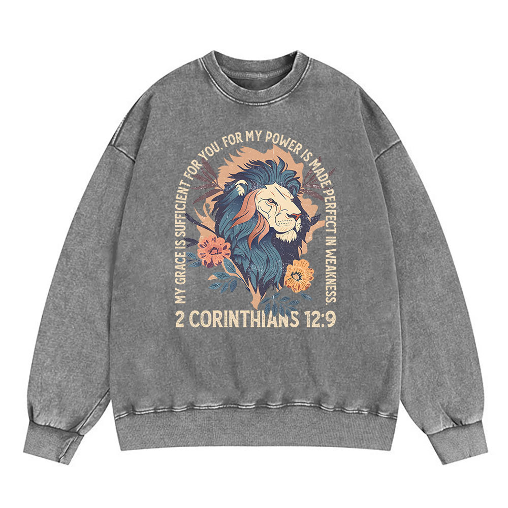 My Grace Is Sufficient For You Lion Christian Sweatshirt