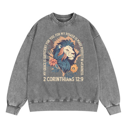My Grace Is Sufficient For You Lion Christian Sweatshirt