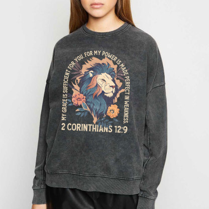 My Grace Is Sufficient For You Lion Christian Sweatshirt