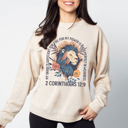 My Grace Is Sufficient For You Lion Christian Sweatshirt