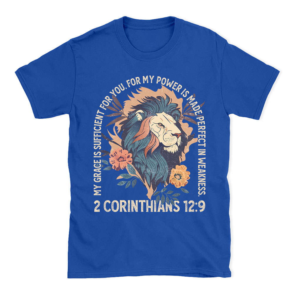 My Grace Is Sufficient For You Lion Christian T-Shirt