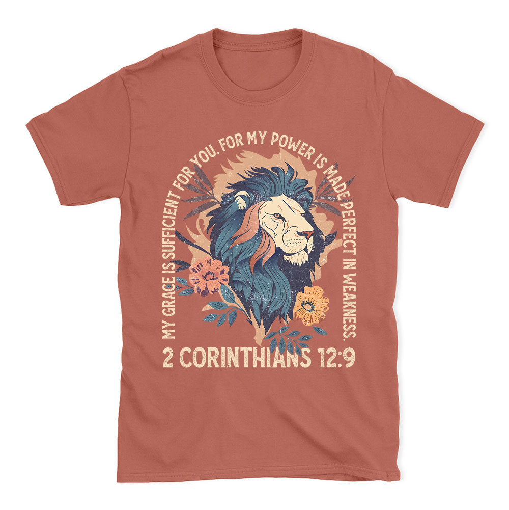 My Grace Is Sufficient For You Lion Christian T-Shirt