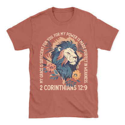 My Grace Is Sufficient For You Lion Christian T-Shirt