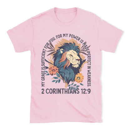 My Grace Is Sufficient For You Lion Christian T-Shirt