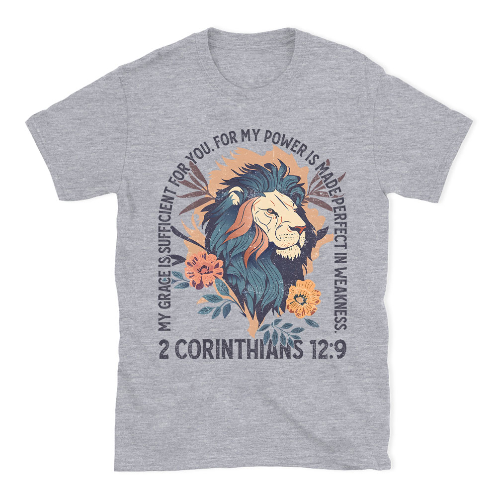 My Grace Is Sufficient For You Lion Christian T-Shirt