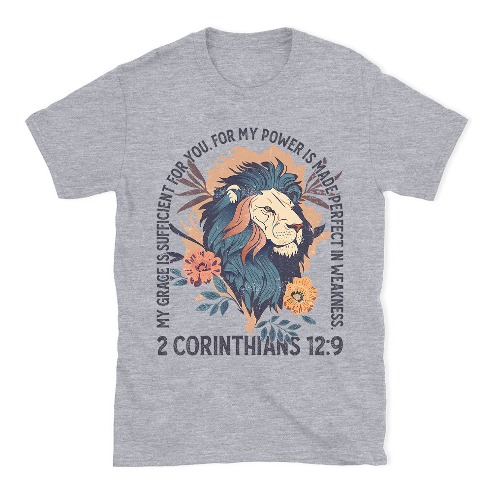 My Grace Is Sufficient For You Lion Christian T-Shirt