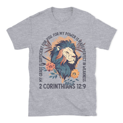My Grace Is Sufficient For You Lion Christian T-Shirt