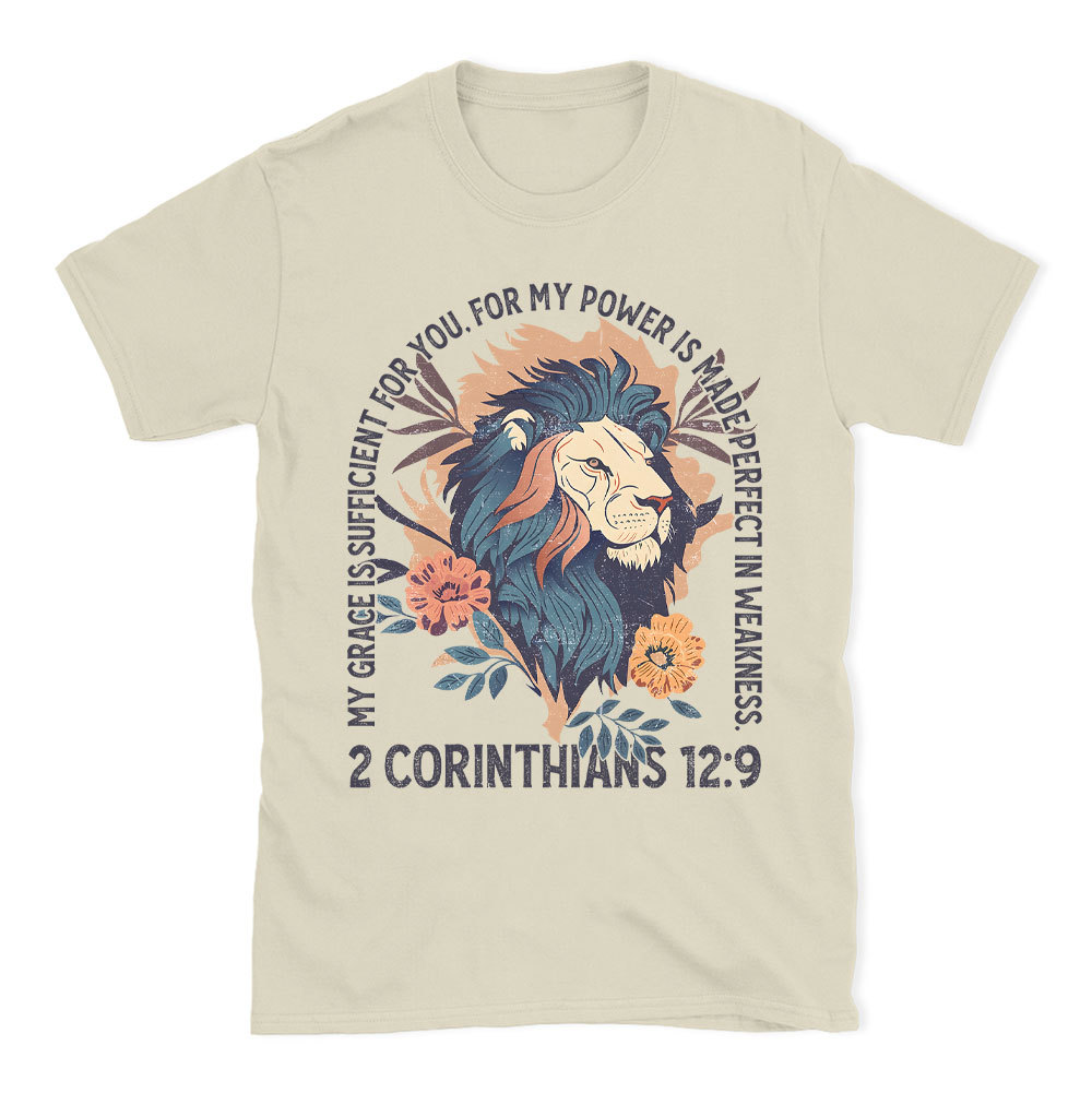 My Grace Is Sufficient For You Lion Christian T-Shirt