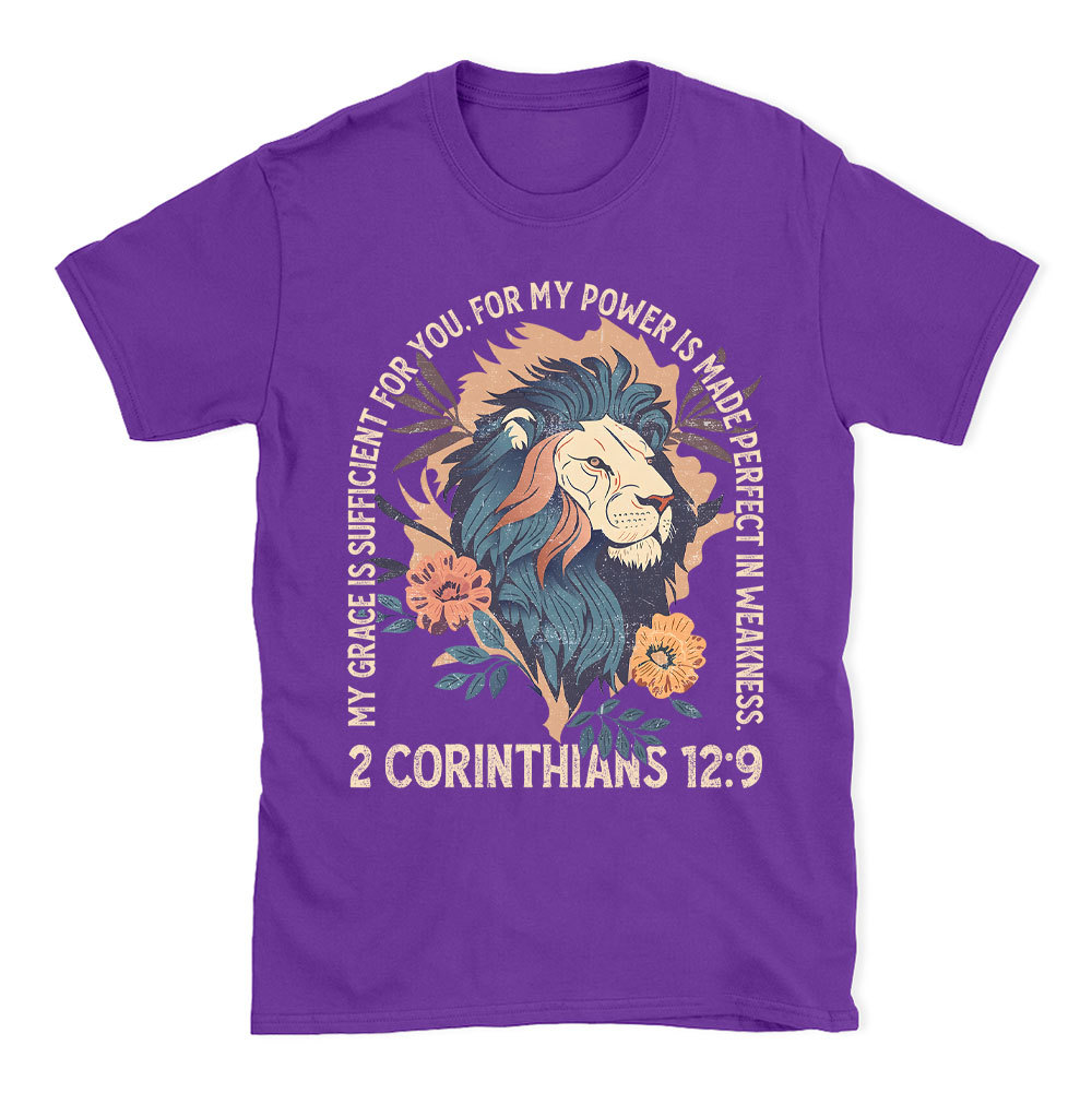 My Grace Is Sufficient For You Lion Christian T-Shirt
