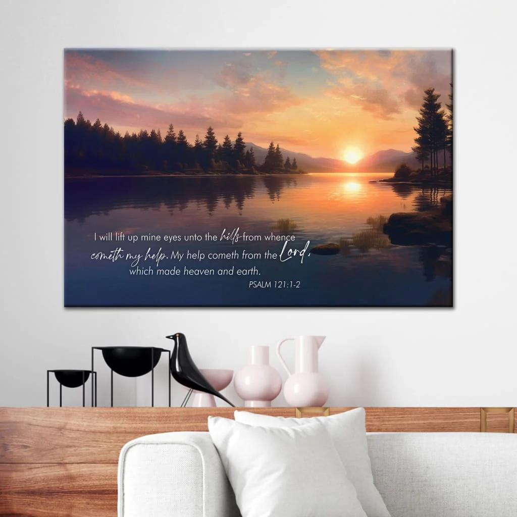 My Help Cometh From The Lord Christian Canvas Wall Art