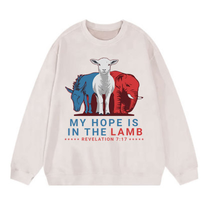 My Hope Is In The Lamb Christian Washed Sweaatshirt