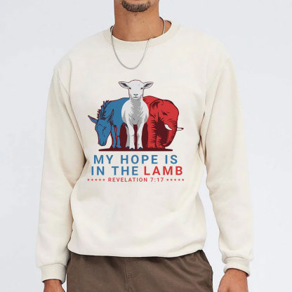 My Hope Is In The Lamb Christian Washed Sweaatshirt