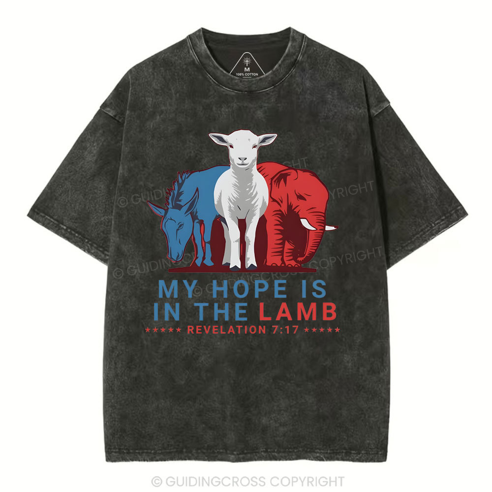My Hope Is In The Lamb Christian Washed T-Shirt