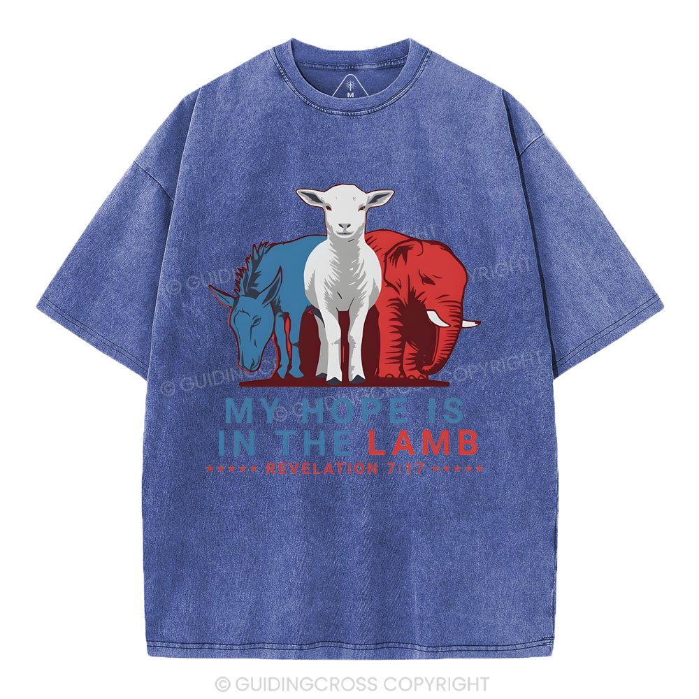 My Hope Is In The Lamb Christian Washed T-Shirt
