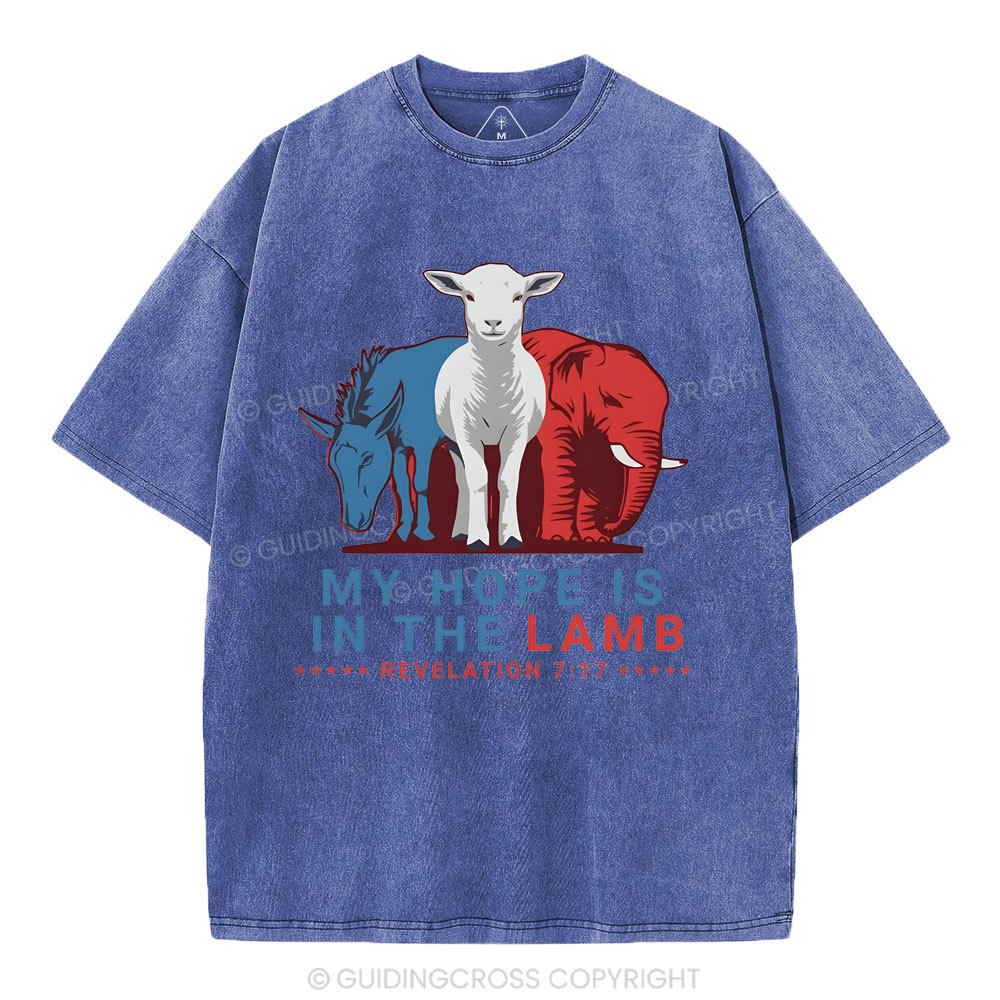 My Hope Is In The Lamb Christian Washed T-Shirt