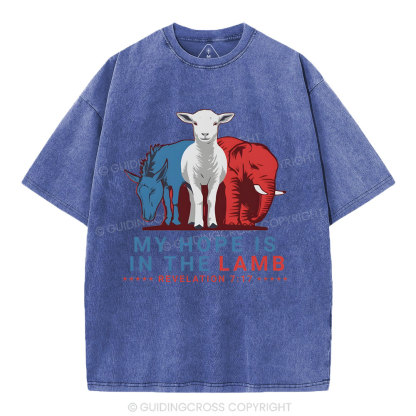 My Hope Is In The Lamb Christian Washed T-Shirt