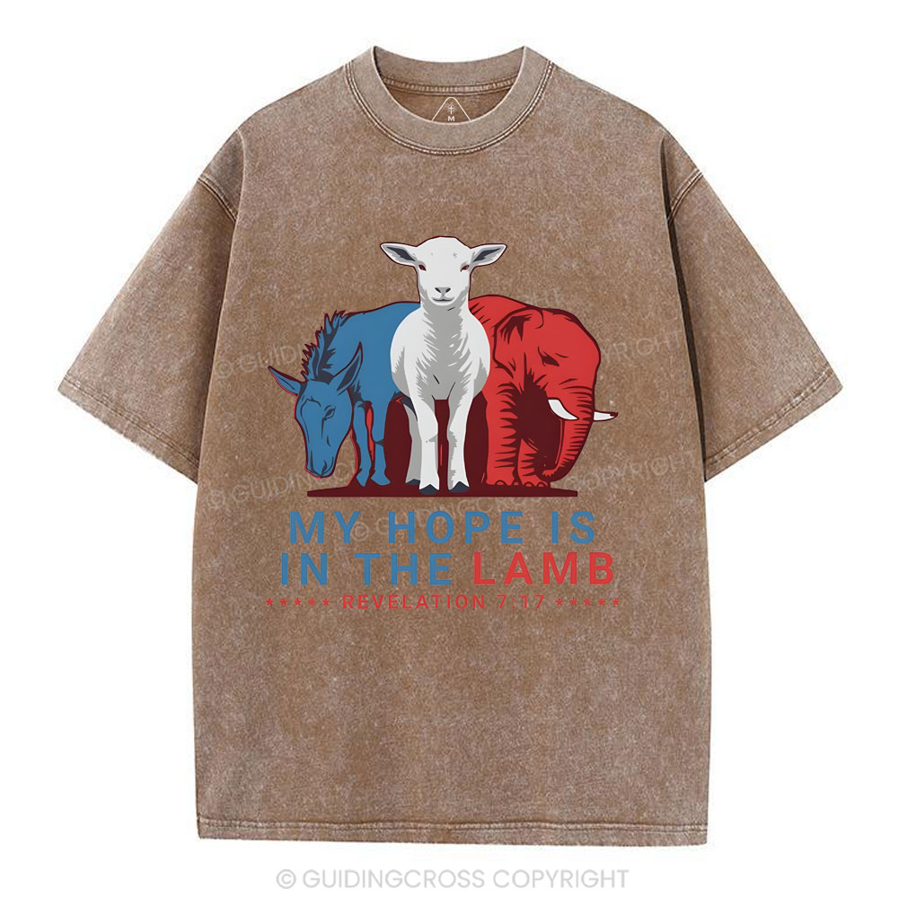 My Hope Is In The Lamb Christian Washed T-Shirt