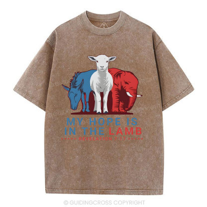My Hope Is In The Lamb Christian Washed T-Shirt