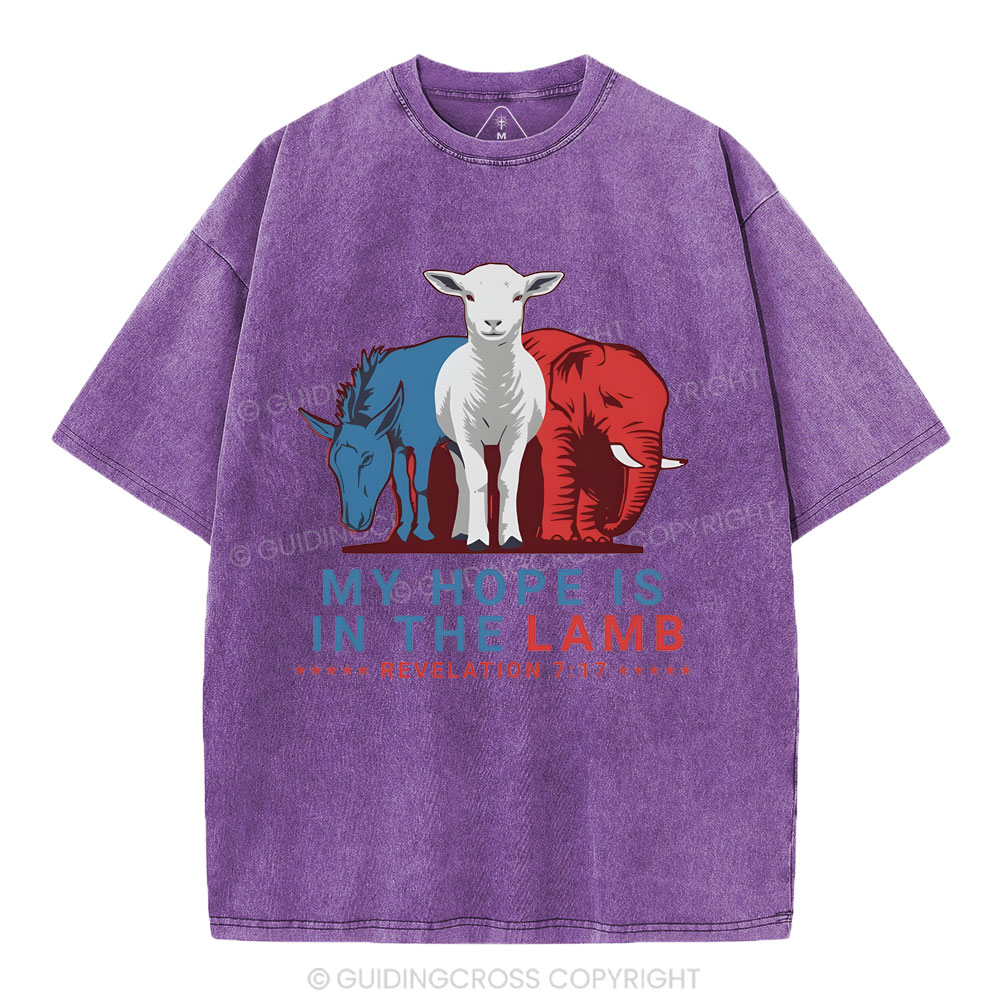 My Hope Is In The Lamb Christian Washed T-Shirt